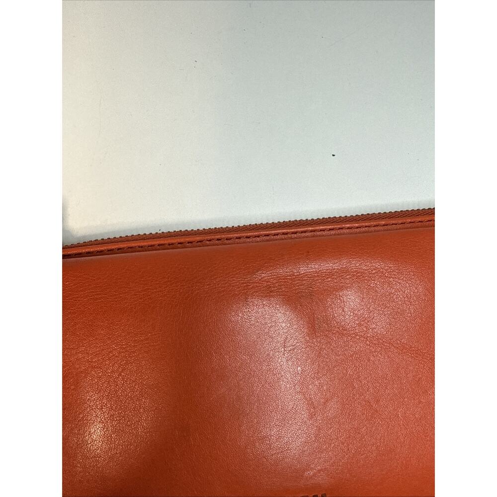 Fossil Wallet Orange Leather Bi Fold Credit Card - Picture 2 of 9